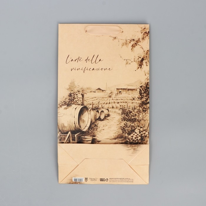 Пакет подарочный под две бутылки, упаковка, Winery, 35 х 20 х 9 см Пакет подарочный под две бутылки, упаковка, Winery, 35 х 20 х 9 см