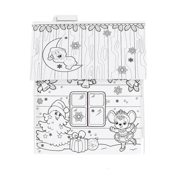 Домик-раскраска 3 в 1 «Весёлые зверята», 5 фломастеров, 6 деталей Домик-раскраска 3 в 1 «Весёлые зверята», 5 фломастеров, 6 деталей