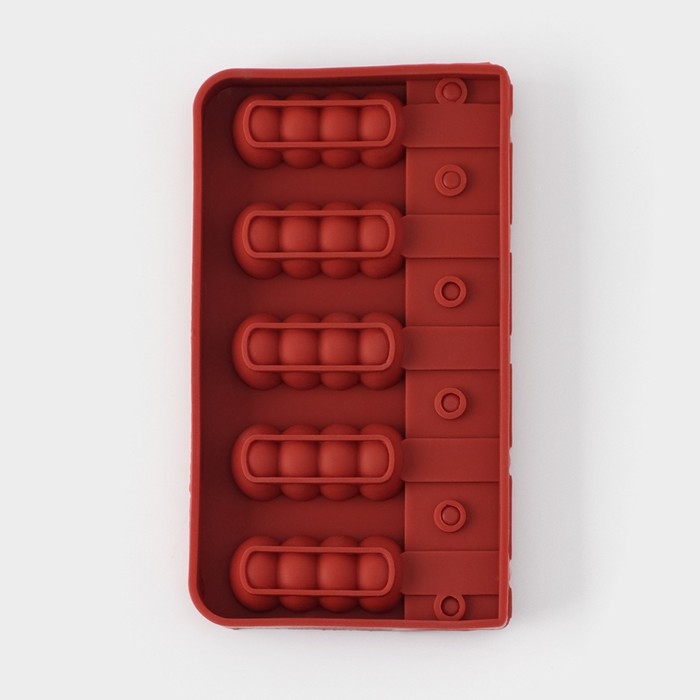 Форма для леденцов «Батончик», силикон, 19×11×2 см, 5 ячеек (6×2,6 см), цвет МИКС Форма для леденцов «Батончик», силикон, 19×11×2 см, 5 ячеек (6×2,6 см), цвет МИКС