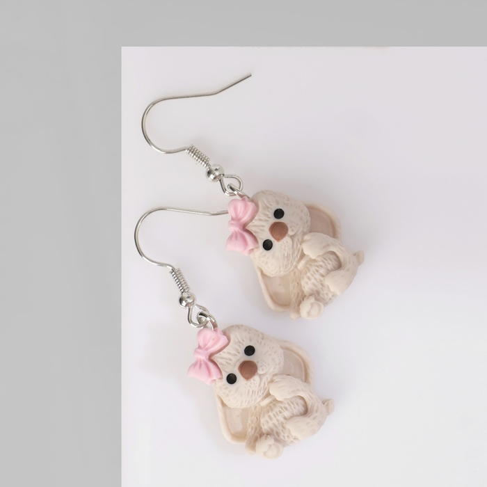 Серьги ассорти «Радость» зайцы, цвет серый в серебре Серьги ассорти «Радость» зайцы, цвет серый в серебре