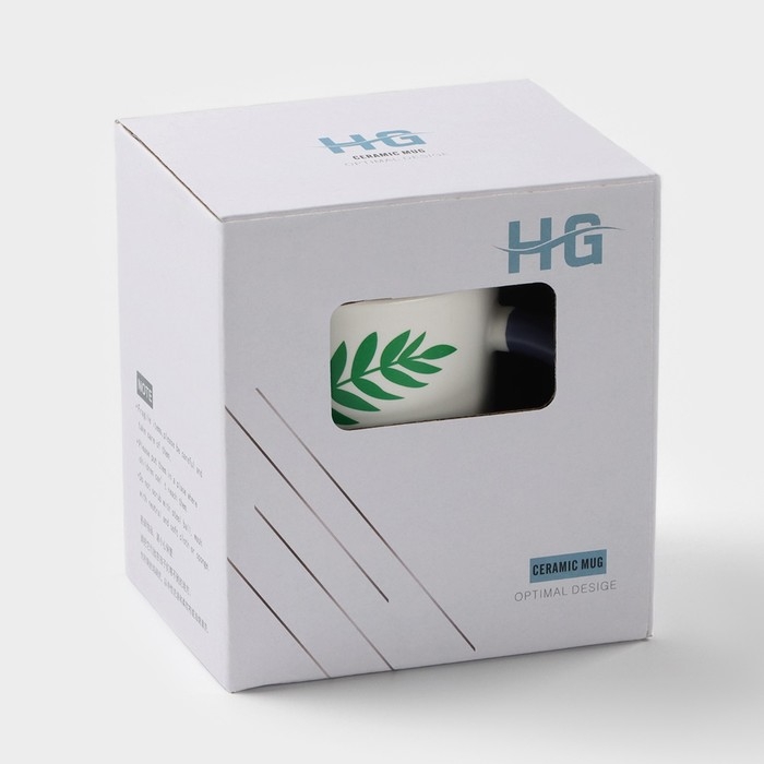 Кружка керамическая с ложкой «Гербарий», 350 мл, цвет белый Кружка керамическая с ложкой «Гербарий», 350 мл, цвет белый