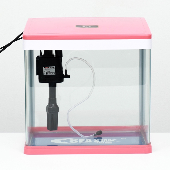 Аквариум SeaStar HX-318F в комплекте: LED-лампа 7 режимов, фильтр, 18 л, красный Аквариум SeaStar HX-318F в комплекте: LED-лампа 7 режимов, фильтр, 18 л, красный