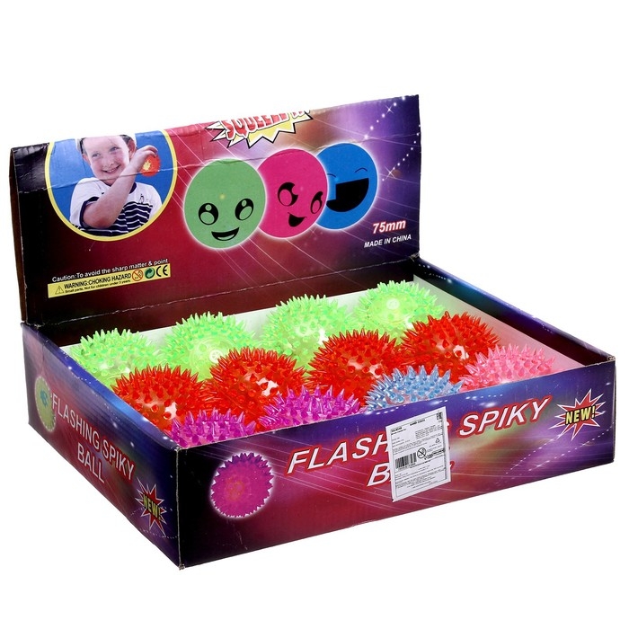 Мяч «Ёжик», световой, с пищалкой, цвета МИКС Мяч «Ёжик», световой, с пищалкой, цвета МИКС