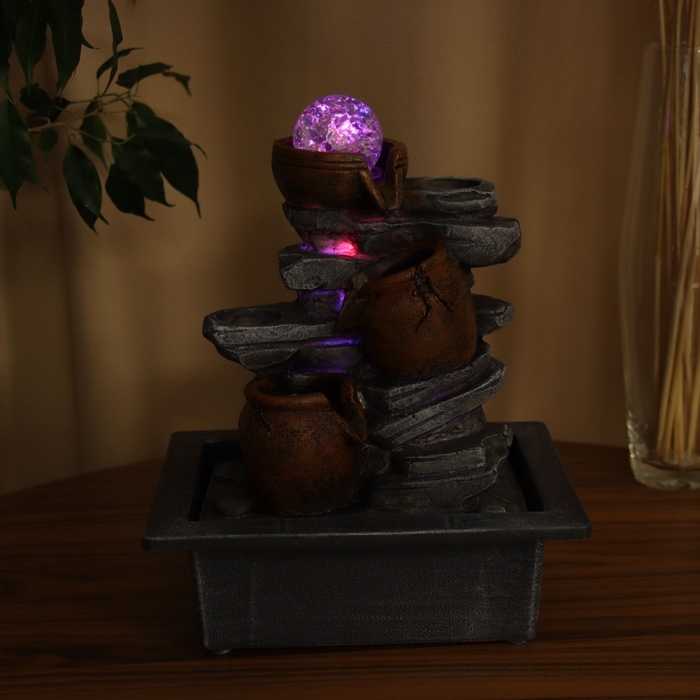 Фонтан Фонтан "Расколотые бочки на камнях" 28х23 см (с подсветкой)