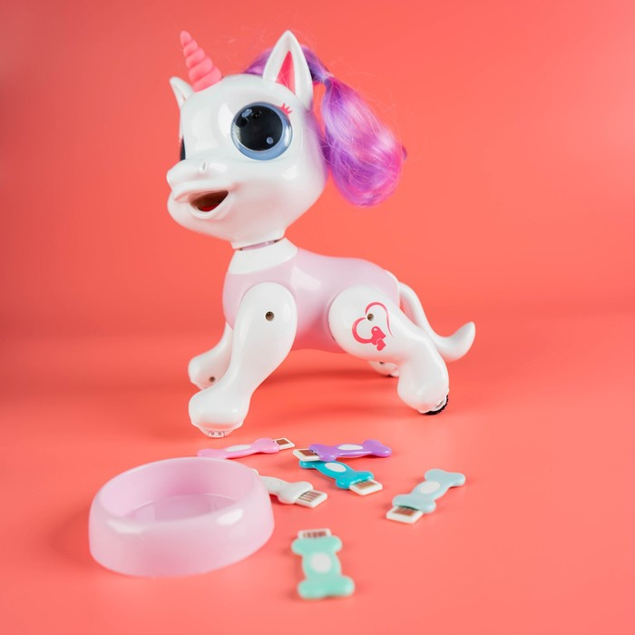 Робот единорог «Питомец» WOOW TOYS, программируемый, на пульте управления, интерактивный: звук, свет, танцующий, на аккумуляторе, розовый Робот единорог «Питомец» WOOW TOYS, программируемый, на пульте управления, интерактивный: звук, свет, танцующий, на аккумуляторе, розовый