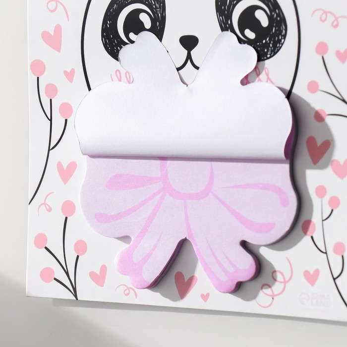 Магнит с блоком для записей Магнит с блоком для записей "Панда с бантом" 12,5х15,7 см