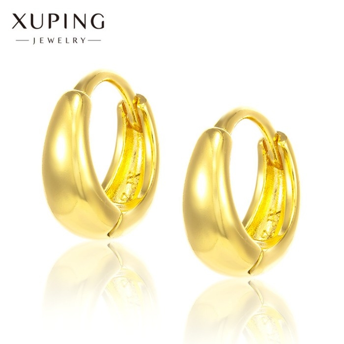 Серьги-кольца XUPING объём, d=1,1 см, цвет золото Серьги-кольца XUPING объём, d=1,1 см, цвет золото