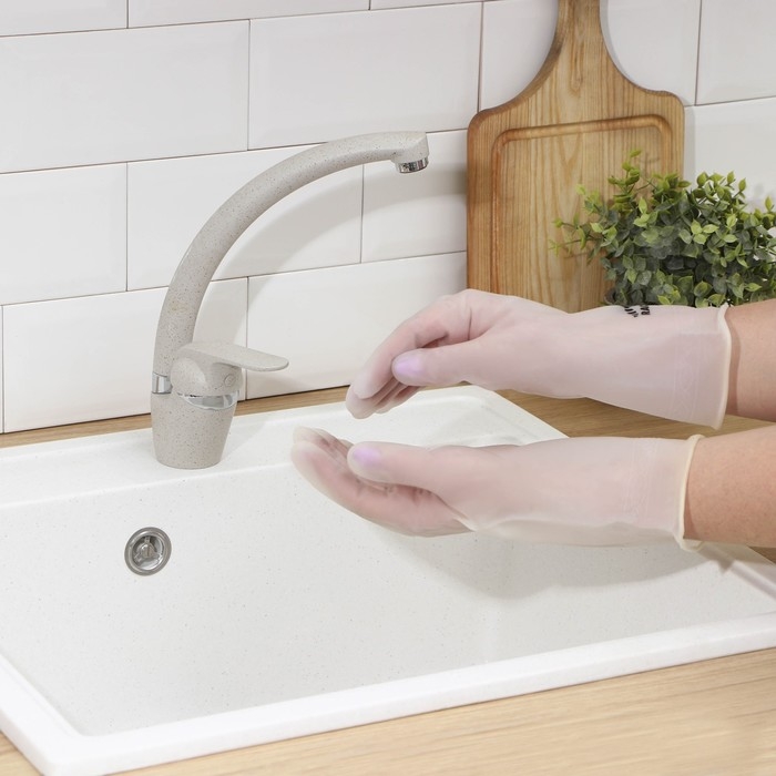 Перчатки хозяйственные Raccoon, размер S, цвет белый Перчатки хозяйственные Raccoon, размер S, цвет белый