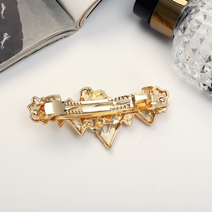 Заколка-автомат для волос Заколка-автомат для волос "Либерти бусины" молния, 8 см, золото