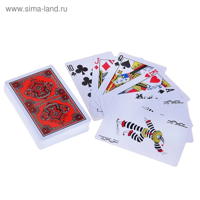 Карты игральные пластиковые Карты игральные пластиковые "Poker range", 54 штук, 28 мкм, 8.8 х 5.8 см