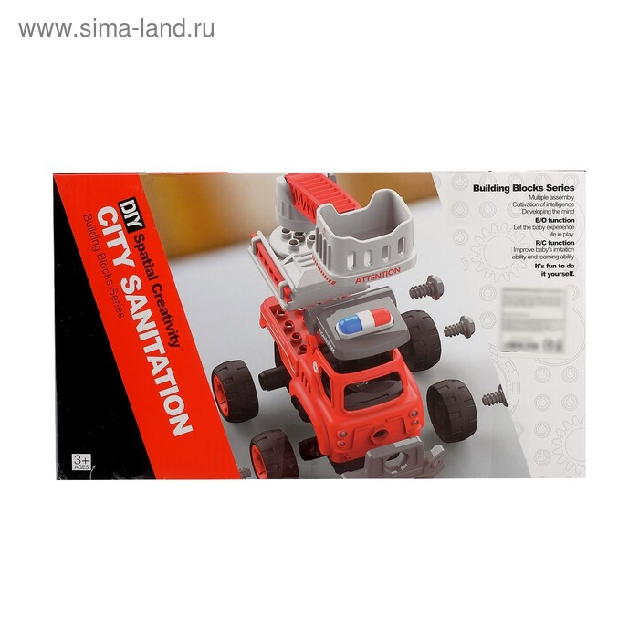 Конструктор винтовой «Пожарная машина», с электрическим шуруповёртом, радиоуправляемый, 31 деталь Конструктор винтовой «Пожарная машина», с электрическим шуруповёртом, радиоуправляемый, 31 деталь