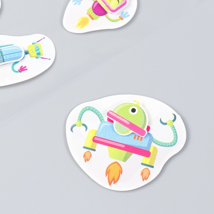 Наклейка картон 2 слоя Наклейка картон 2 слоя "Роботы" 17х12 см