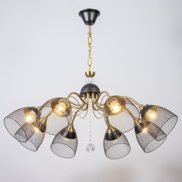 Люстра Люстра "Рикардо" 8хЕ27 40Вт черный 71х71х38-65см BayerLux