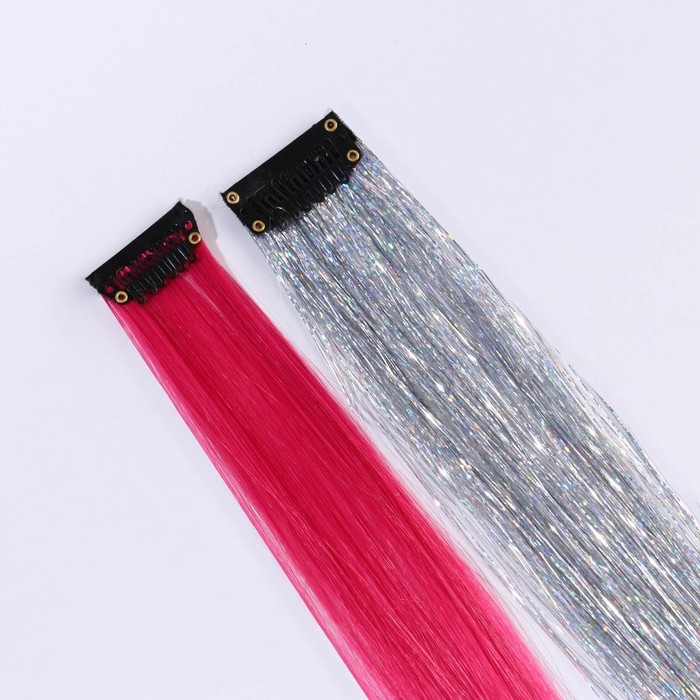 Корона, волшебная палочка и цветные пряди новогодние &laquo;Самой волшебной девочке&raquo;, на Новый год, 4 предмета