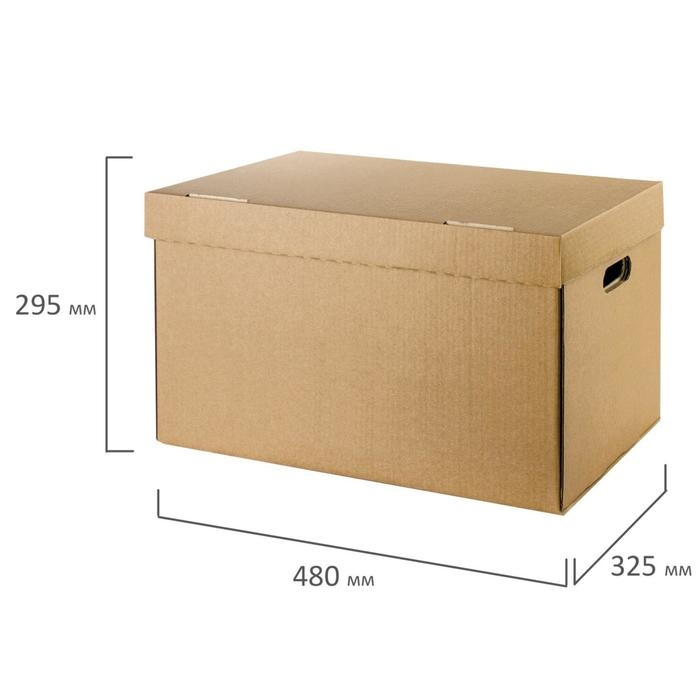 Короб архивный Calligrata, 480 х 325 х 295 мм, гофрокартон, коричневый Короб архивный Calligrata, 480 х 325 х 295 мм, гофрокартон, коричневый