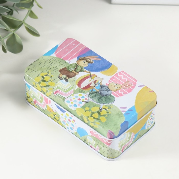 Шкатулка металл Шкатулка металл "Пасхальный кролик" МИКС 12х7х4 см