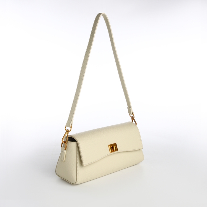 Сумка женская мессенджер на клапане TEXTURA, средний размер, цвет молочный Сумка женская мессенджер на клапане TEXTURA, средний размер, цвет молочный