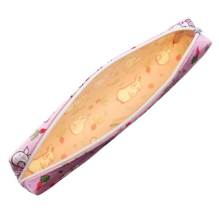 Пенал школьный на молнии Calligrata Пенал школьный на молнии Calligrata "Кролики", розовый
