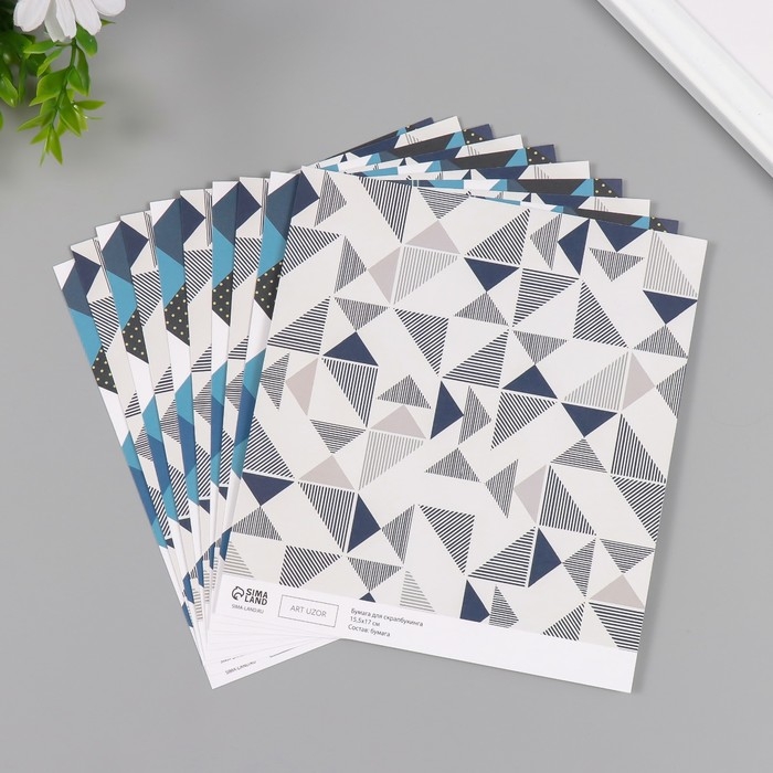 Бумага для скрапбукинга двусторонняя Бумага для скрапбукинга двусторонняя "Скандинавия" плотность 180 гр набор 10 шт 15,5х17 см 1071838