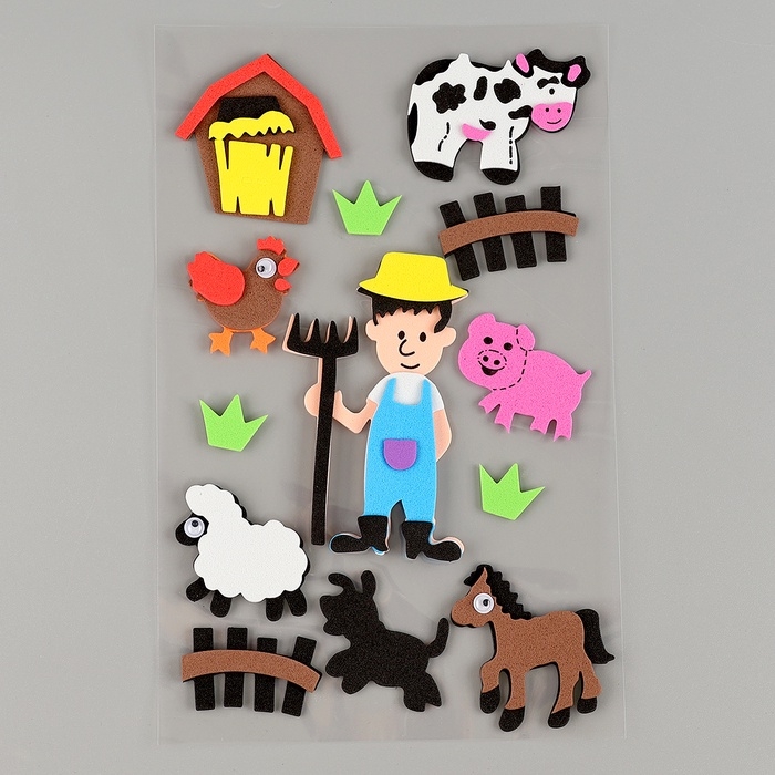 Набор наклеек из EVA  Набор наклеек из EVA "Ферма", 13 шт