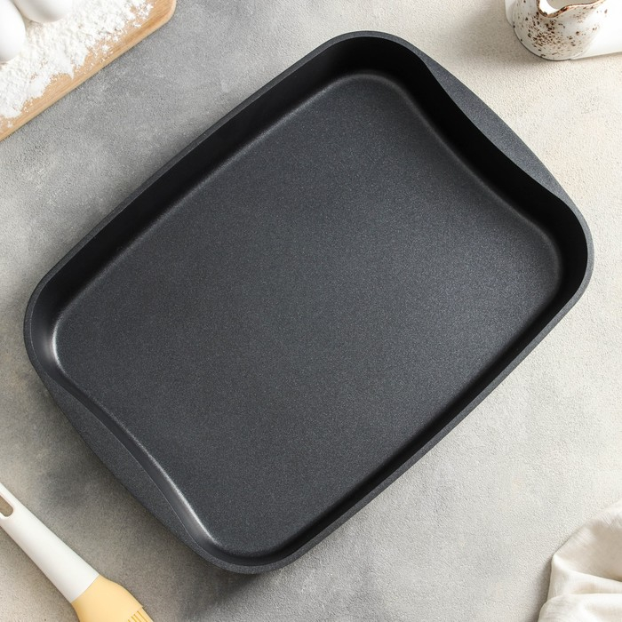 Противень «Традиция», 40,2×29,6×5 см, антипригарное покрытие, цвет чёрный Противень «Традиция», 40,2×29,6×5 см, антипригарное покрытие, цвет чёрный
