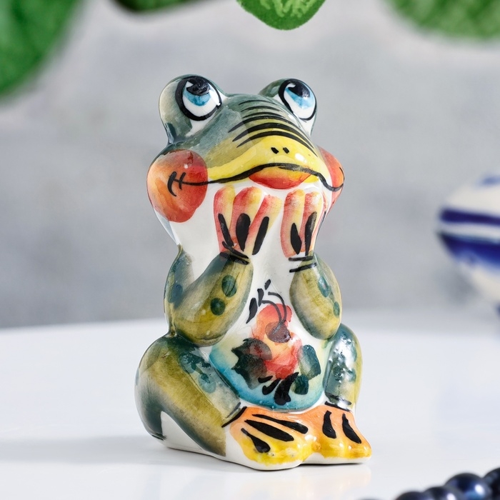 Сувенир «Лягушка мечта», 7 см, цвет, гжель Сувенир «Лягушка мечта», 7 см, цвет, гжель