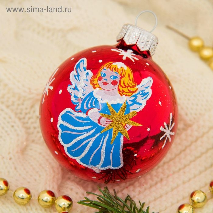 Набор новогодних шаров Набор новогодних шаров "Рождественнский" d-6 cм (набор 5 шт) микс
