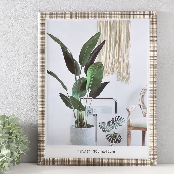 Фоторамка МДФ 30х40 см Фоторамка МДФ 30х40 см "Шотландская клетка на бежевом" 1,5х33х43 см