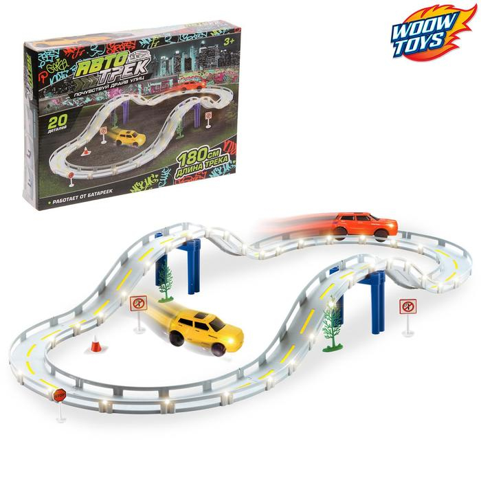 Автотрек «Граффити», в наборе 1 машина и дорожные знаки, длина трассы 180 см, работает от батареек, 20 деталей Автотрек «Граффити», в наборе 1 машина и дорожные знаки, длина трассы 180 см, работает от батареек, 20 деталей