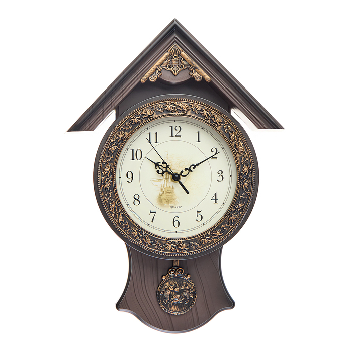 Часы настенные, серия: Маятник, Часы настенные, серия: Маятник, "Элея", дискретный ход, 40 х 29 см