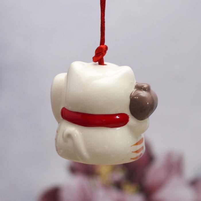 Сувенир керамика колокольчик Сувенир керамика колокольчик "Манеки-неко Счастье" 5х6,5х6 см