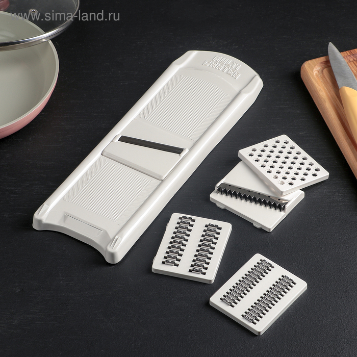 Овощерезка, с 5 насадками, пластик ABS, цвет белый Овощерезка, с 5 насадками, пластик ABS, цвет белый