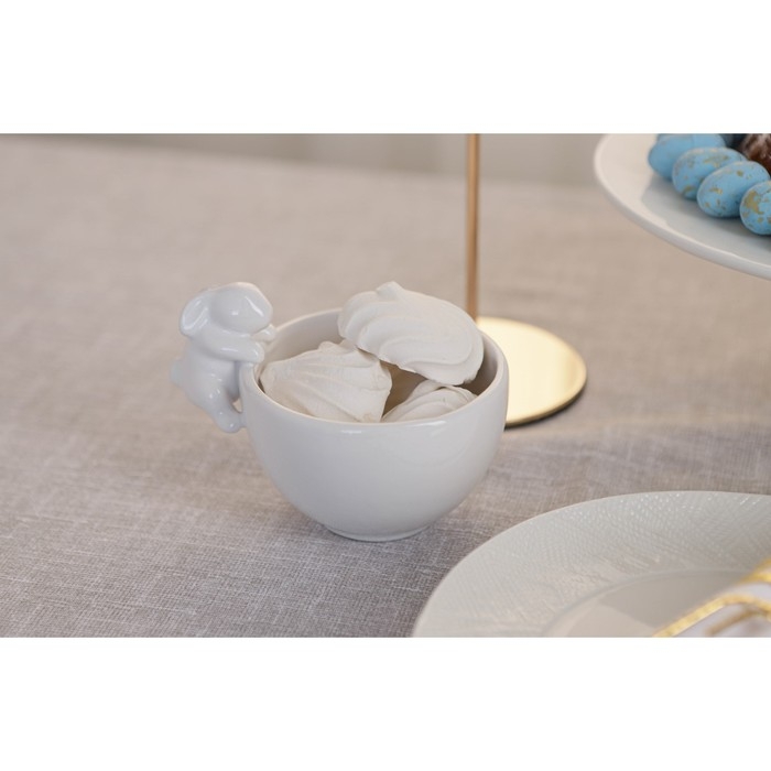 Конфетница Доляна «Зайка», 13×10×9 см, цвет белый Конфетница Доляна «Зайка», 13×10×9 см, цвет белый