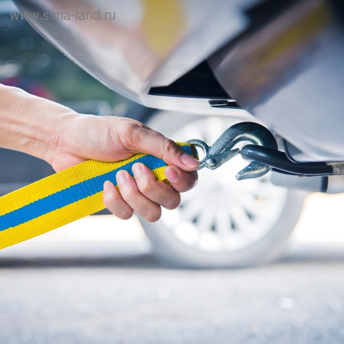 Трос буксировочный Goodyear 5 т, 5 м х 5 см, 2 крюка, сумка мешок Трос буксировочный Goodyear 5 т, 5 м х 5 см, 2 крюка, сумка мешок