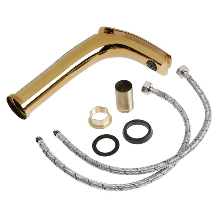 Смеситель для раковины ZEIN Z3798, дизайнерский, однорычажный, картридж 35 мм, цвет gold Смеситель для раковины ZEIN Z3798, дизайнерский, однорычажный, картридж 35 мм, цвет gold