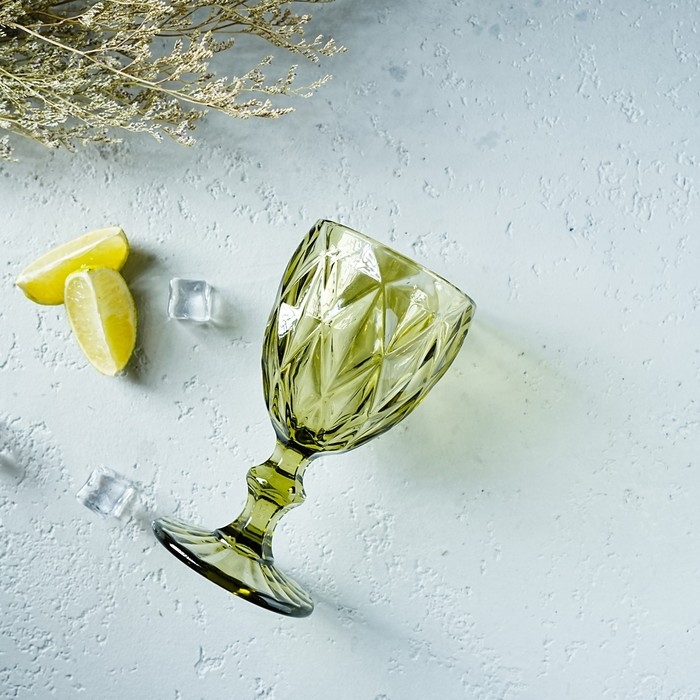 Бокал для вина стеклянный Magistro «Круиз», 250 мл, 8×15,3 см, цвет зелёный Бокал для вина стеклянный Magistro «Круиз», 250 мл, 8×15,3 см, цвет зелёный