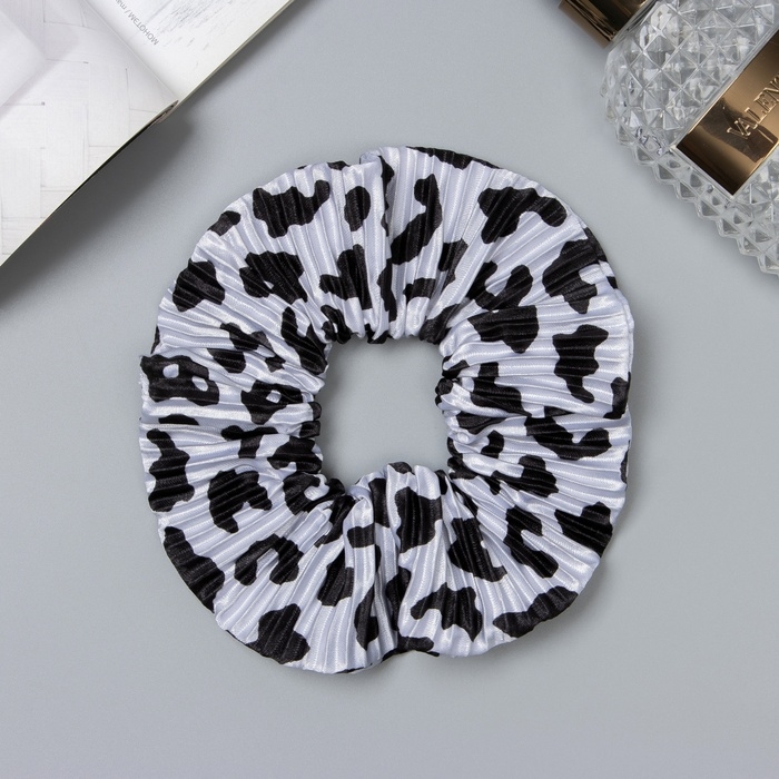 Резинка для волос Резинка для волос "Орбита" жатка пятна, 12 см, чёрно-белый