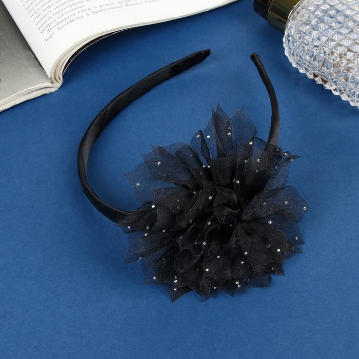 Ободок для волос  Ободок для волос "Школьница" галант блеск, d-10 см 1 см, чёрный