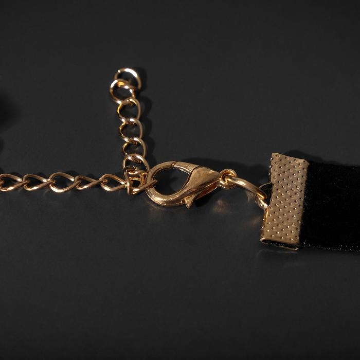 Чокер «Стразинка» капля в огранке, цвет белый в золоте , длина 37 см Чокер «Стразинка» капля в огранке, цвет белый в золоте , длина 37 см