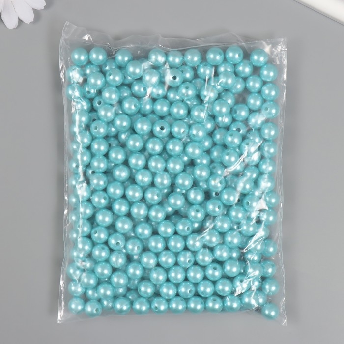 Набор бусин "Жемчуг" d 12 мм, 250 гр, нежно-голубой