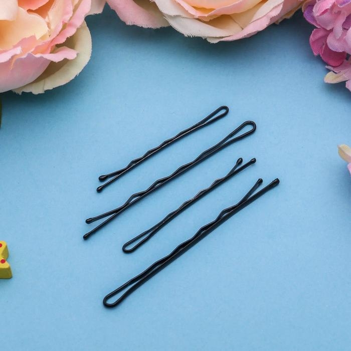 Невидимка для волос  Невидимка для волос "Фермино" (набор 40 шт) 5 см 6 см, чёрный