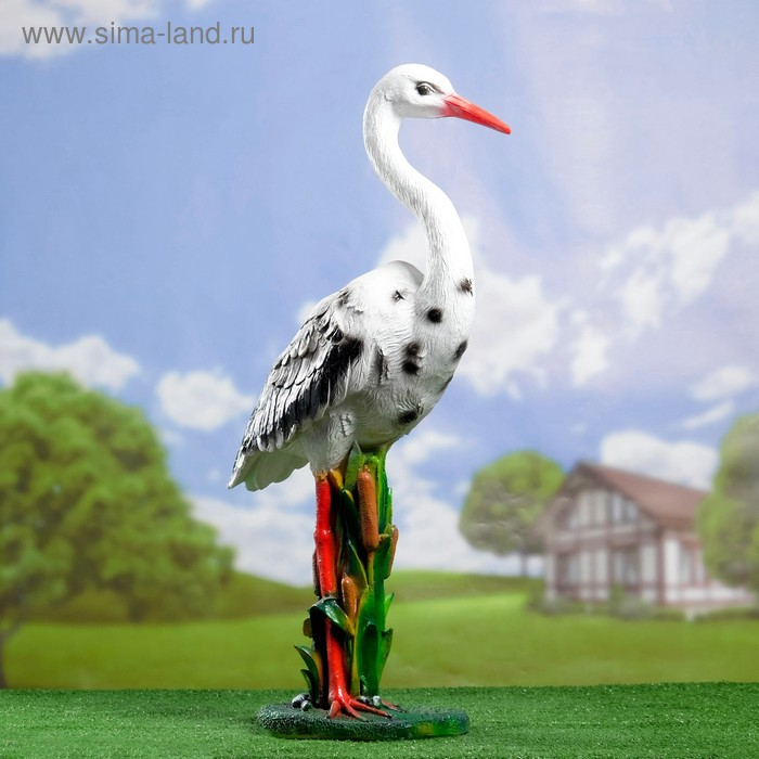 Садовая фигура Садовая фигура "Аист на станине" 27х42х83см