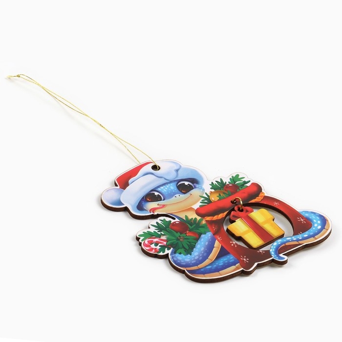 Ёлочная игрушка новогодняя «Новогодний змейка», на Новый год, 8,9 х 9,1 см Ёлочная игрушка новогодняя «Новогодний змейка», на Новый год, 8,9 х 9,1 см