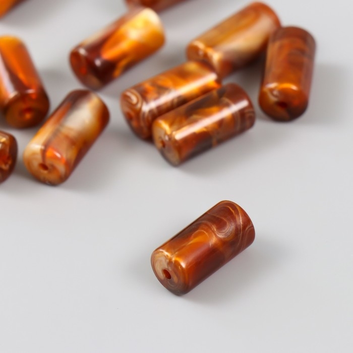 Бусины для творчества пластик Бусины для творчества пластик "Золотое сияние. Цилиндр" набор 20 гр 1х1х1,9 см