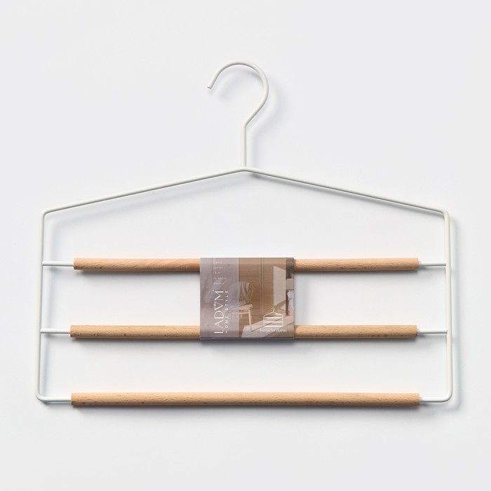 Плечики - вешалка для брюк и юбок LaDо́m Laconique, 36,5×31×1,1 см, многоуровневая, цвет белый Плечики - вешалка для брюк и юбок LaDо́m Laconique, 36,5×31×1,1 см, многоуровневая, цвет белый