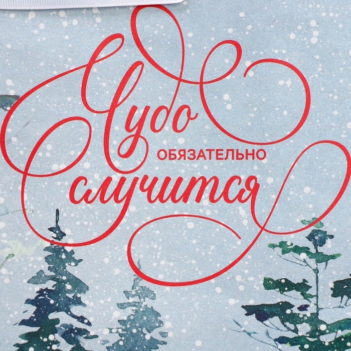 Пакет подарочный новогодний крафтовый вертикальный «Чудеса случаются», M 26 х 30 х 9 см, Новый год Пакет подарочный новогодний крафтовый вертикальный «Чудеса случаются», M 26 х 30 х 9 см, Новый год