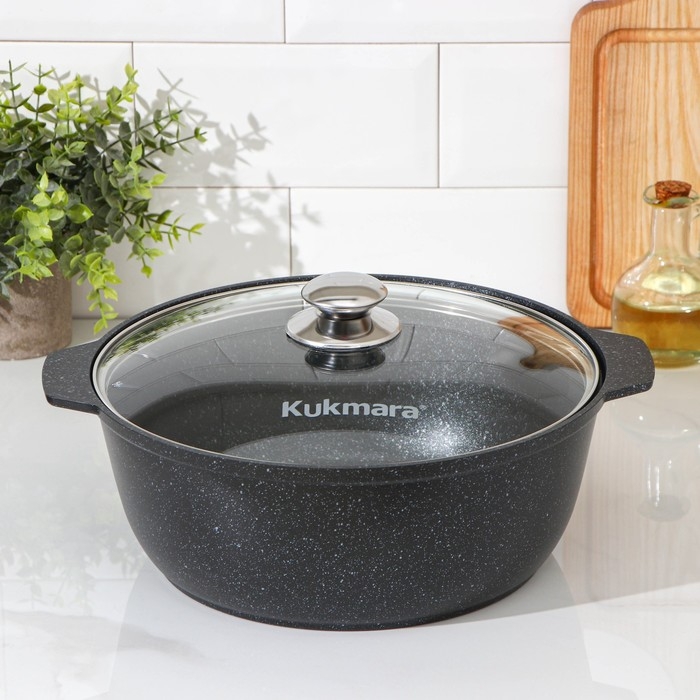 Кастрюля-жаровня, 5 л, d=28 см, антипригарное покрытие, цвет чёрный Кастрюля-жаровня, 5 л, d=28 см, антипригарное покрытие, цвет чёрный