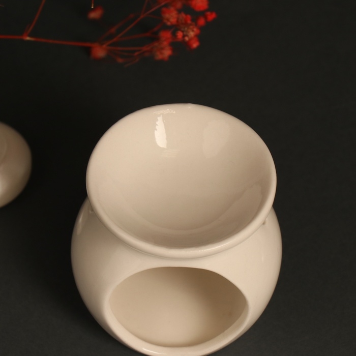 Аромалампа керамика Аромалампа керамика "Спокойствие. Горы" белая 7,2х7,2х7,8 см