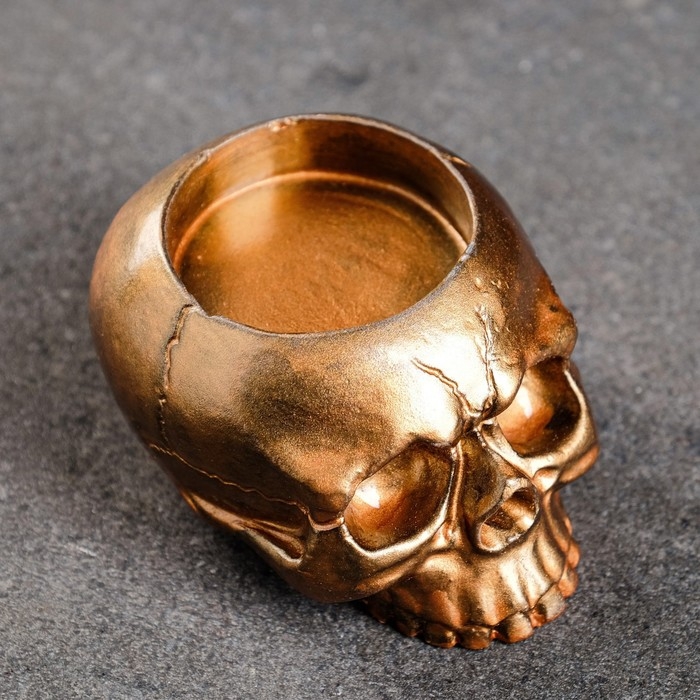 Подсвечник  Подсвечник "Череп" бронза, 9х7х5см