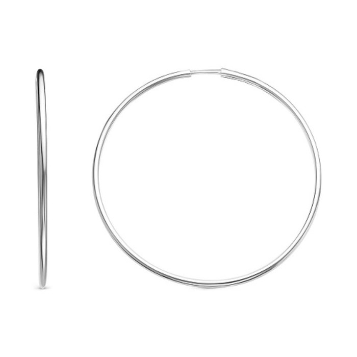 Серьги-кольца «Классика» d=4,2 см, посеребрение Серьги-кольца «Классика» d=4,2 см, посеребрение